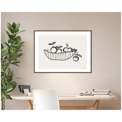 Orange Basket by Gabrielly Guedes Framed Canvas Wall Art Print