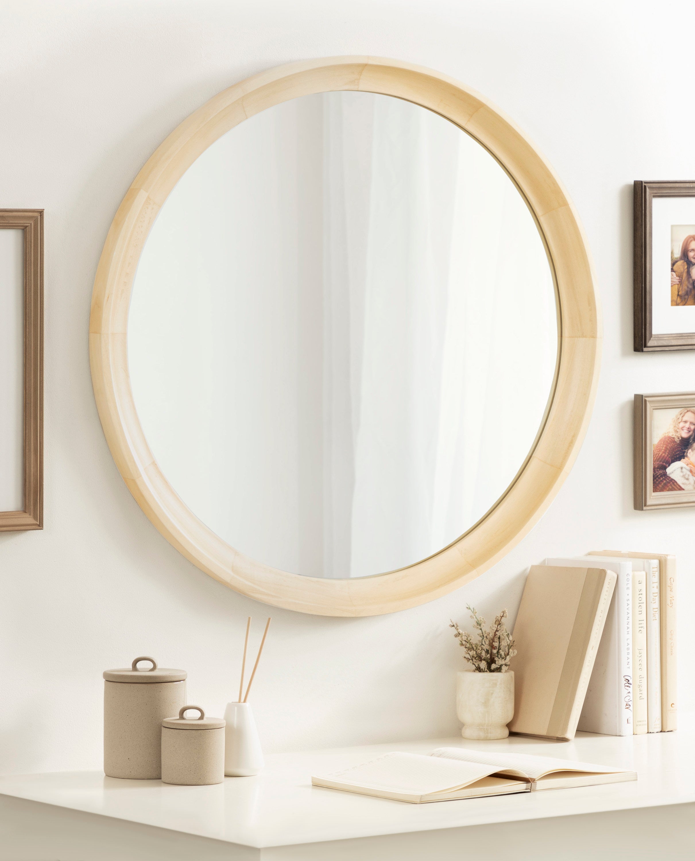 Hatherleigh Round Wood Wall Mirror