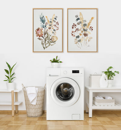Sylvie Wildflower Bunch and Wild Salvia Framed Canvas Art Set by Sara Berrenson
