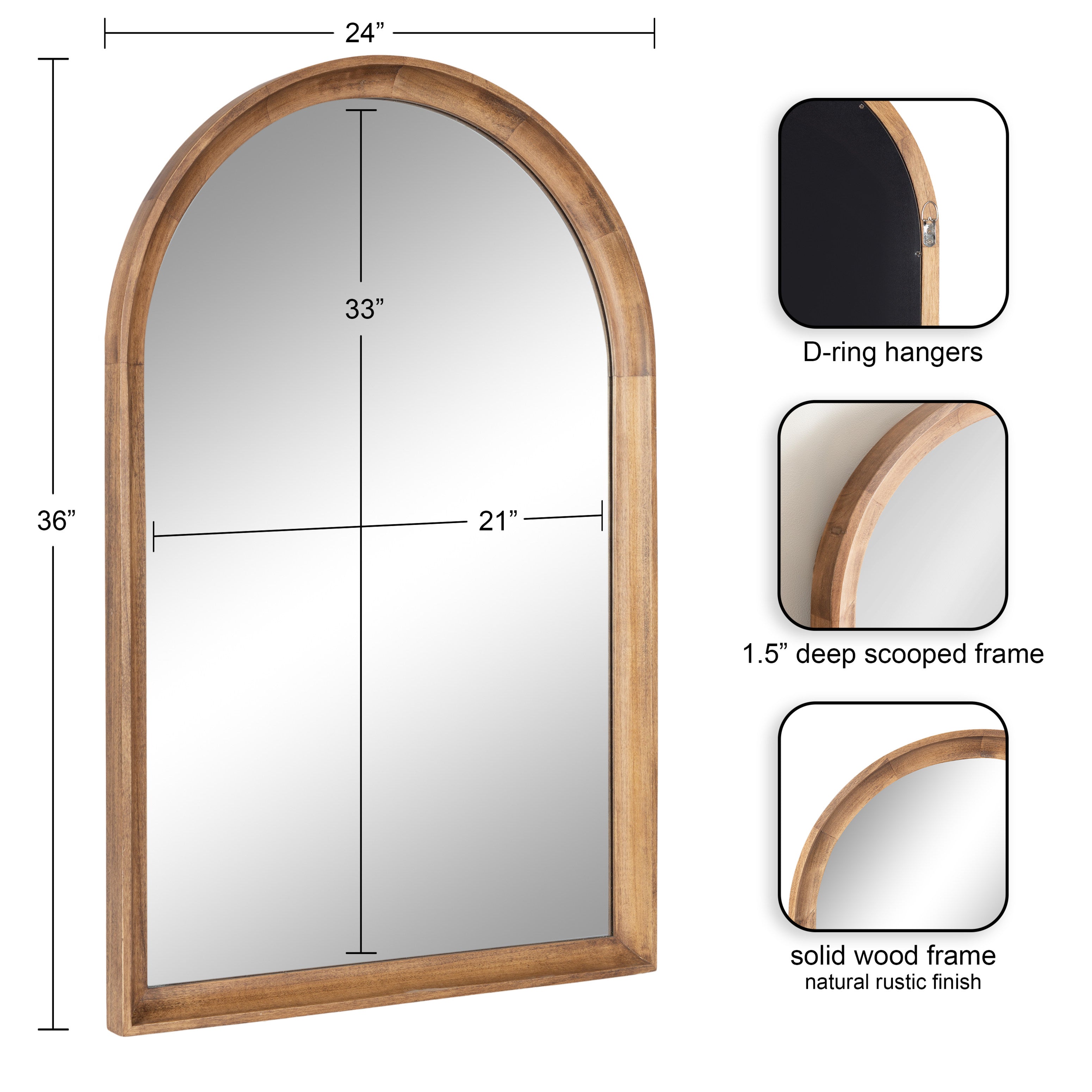 Hatherleigh Arch Wood Wall Mirror