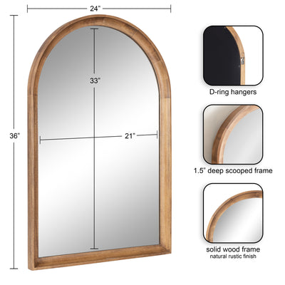 Hatherleigh Arch Wood Wall Mirror