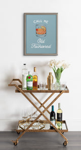 Blake Call Me Old Fashioned Blue Framed Printed Glass by kateandlaurel - product image 7 for Resin Society