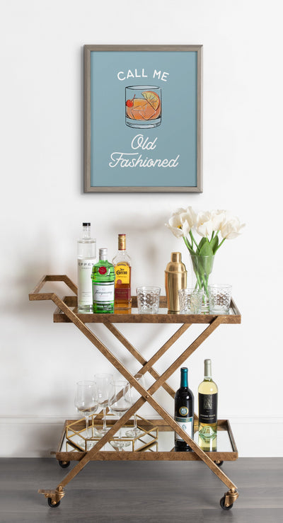 Blake Call Me Old Fashioned Blue Framed Printed Glass by kateandlaurel - product image 7 for Resin Society