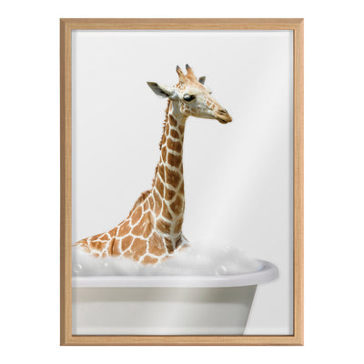 Blake Bathroom Bubble Bath Giraffe Framed Printed Glass by The Creative by kateandlaurel - product image 2 for Resin Society