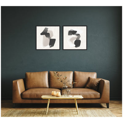 Abstract Neutral 01 & 02 2 Piece Framed Canvas Wall Art Set by Gabrielly Guedes