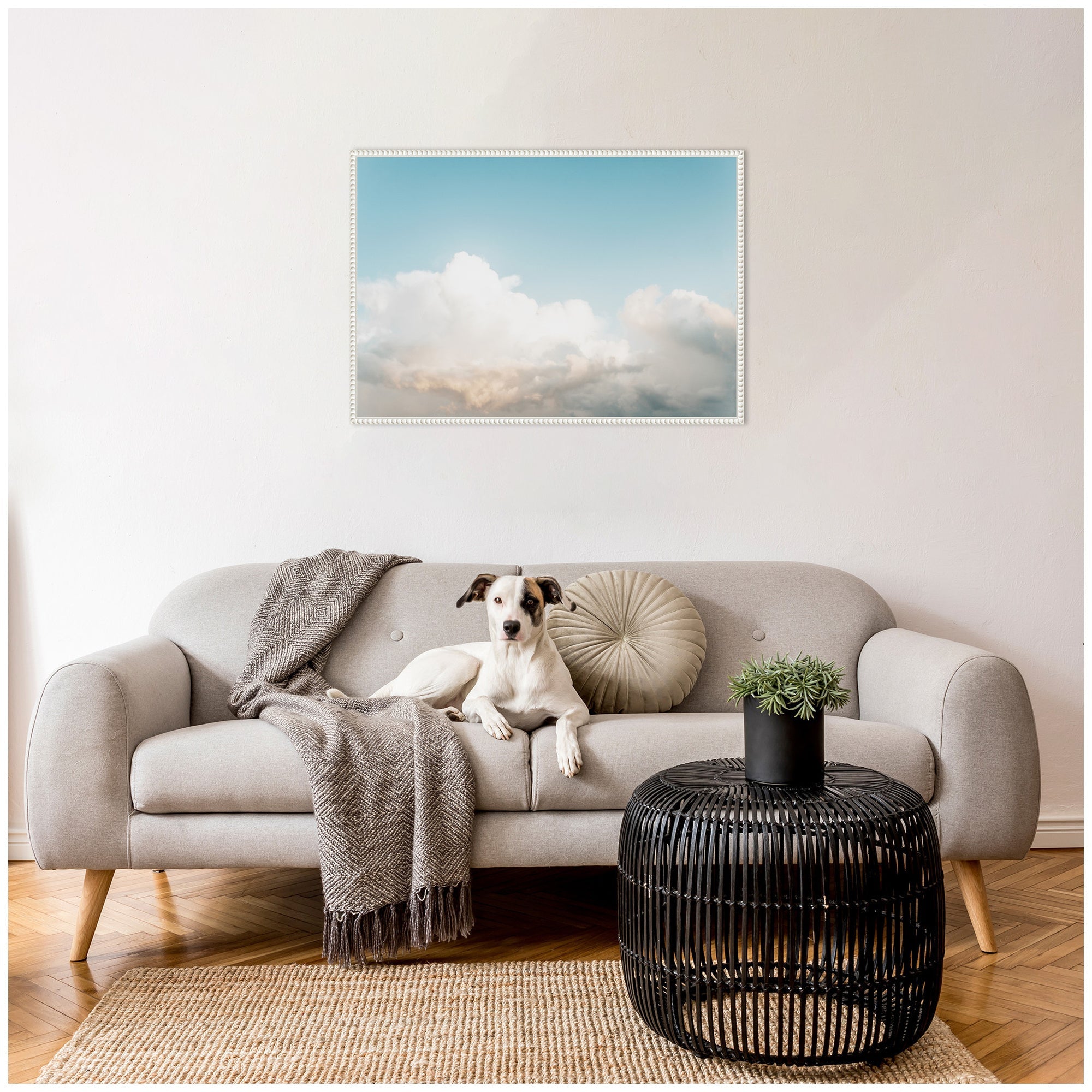 Sylvie Clouds Framed Canvas by Alicia Abla