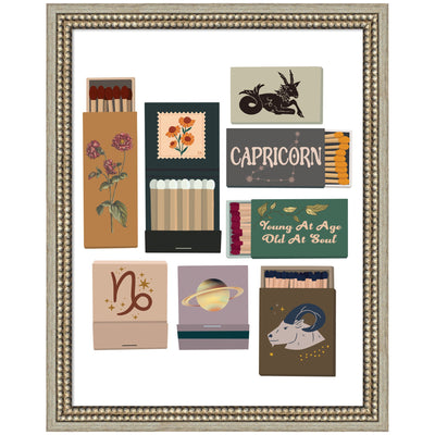 Capricorn Matchbooks 14x18 FC by Megan Ryan Framed Wall Art Print by kateandlaurel