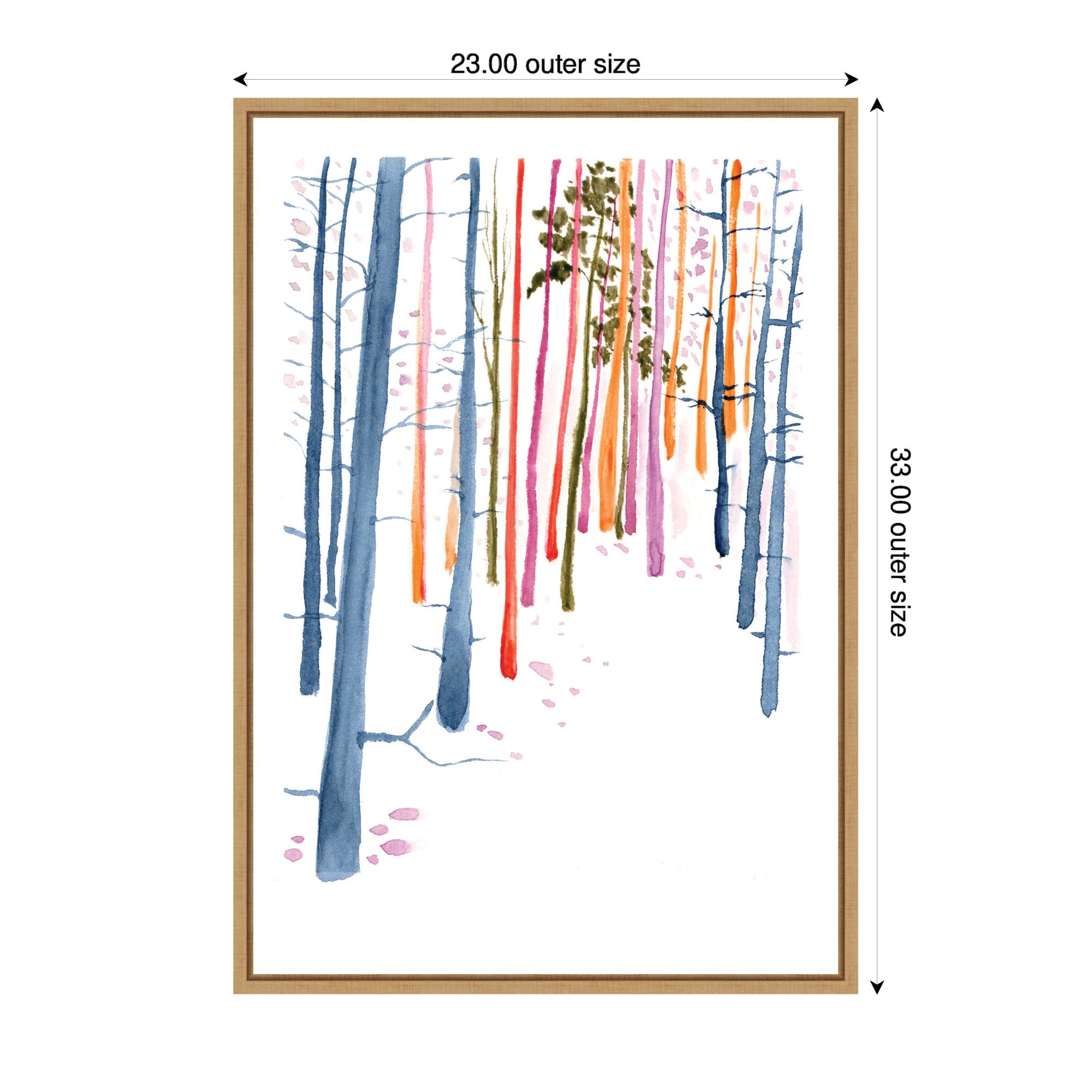 Sylvie Colorful Woodland Trees Framed Canvas by Viola Kreczmer