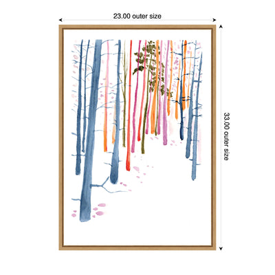 Sylvie Colorful Woodland Trees Framed Canvas by Viola Kreczmer