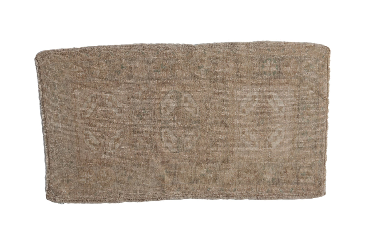 Vintage Distressed Oushak Rug Mat showing floral medallion design in muted colors