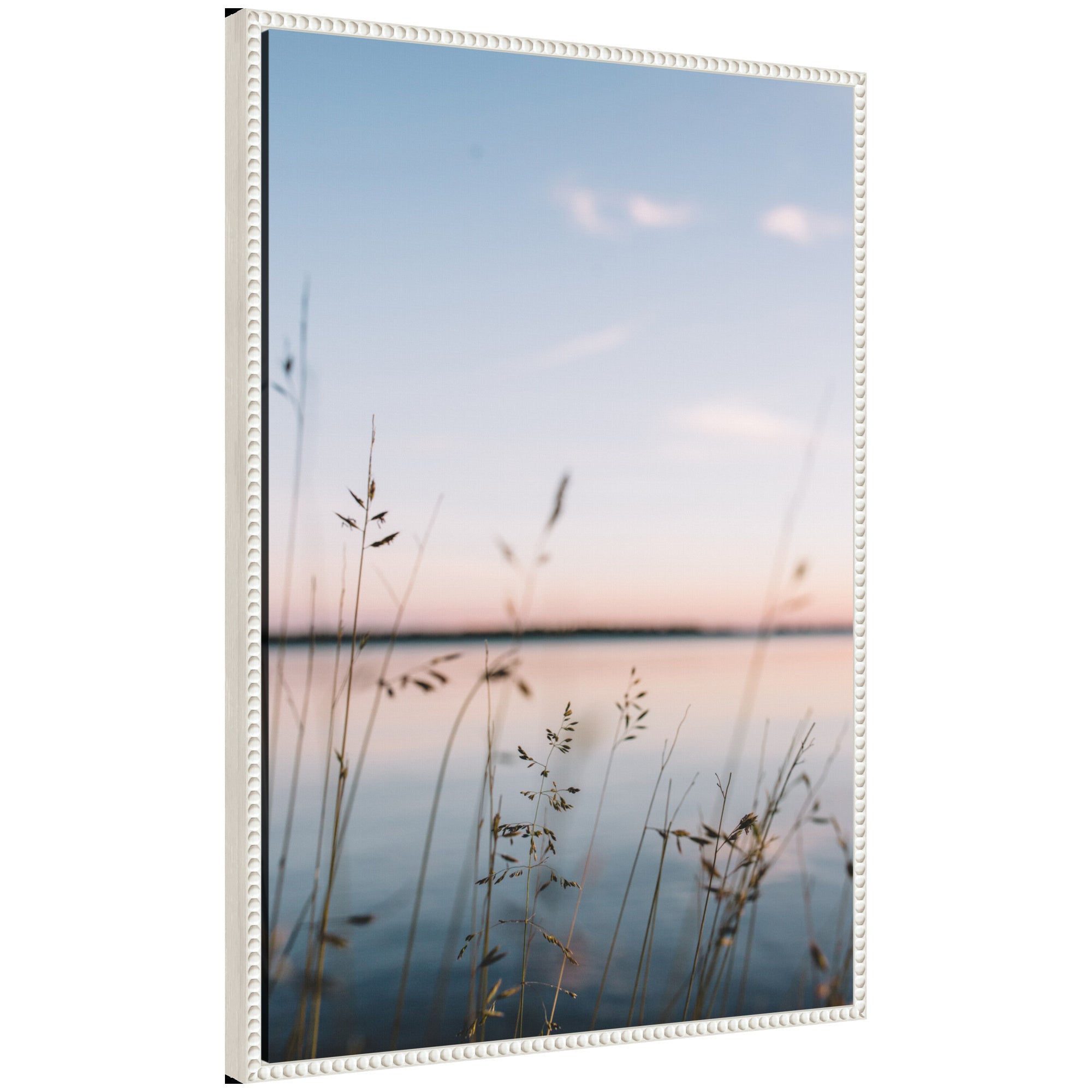 Sylvie Serene Sunset Lake Landscape Framed Canvas by Patricia Hasz