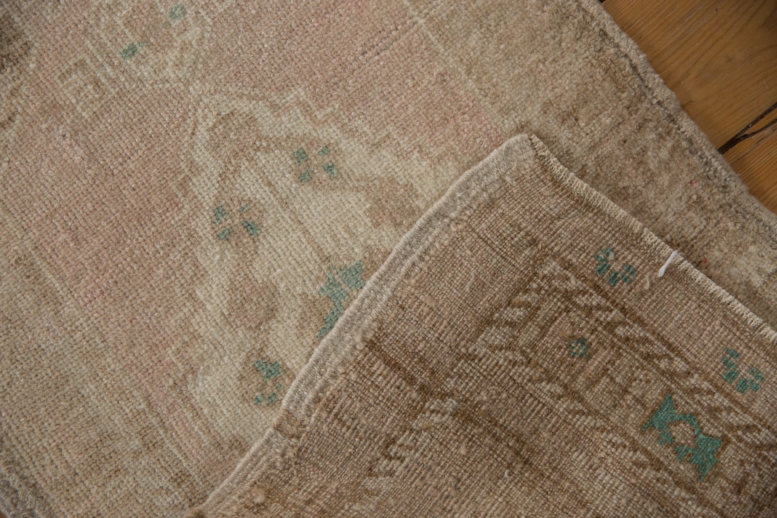 1.5x3.5 Vintage Distressed Oushak Rug Mat Runner