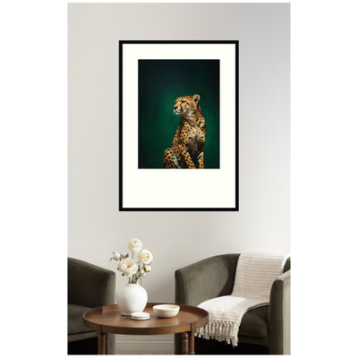 Twilight Emerald Green Leopard by The Creative Bunch Studio Framed Wall Art Print