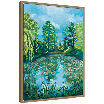 Botanical Garden by Lucia Gianello framed canvas print in Sylvie dark gold moulding
