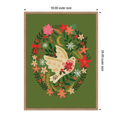 Sylvie Beaded Dove Christmas Framed Canvas by Mia Charro