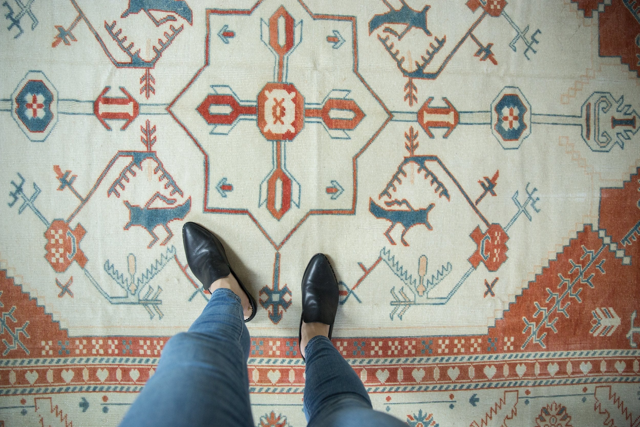 7.5x10 Vintage Distressed Oushak Carpet by Old New House® - product image 2 for Resin Society