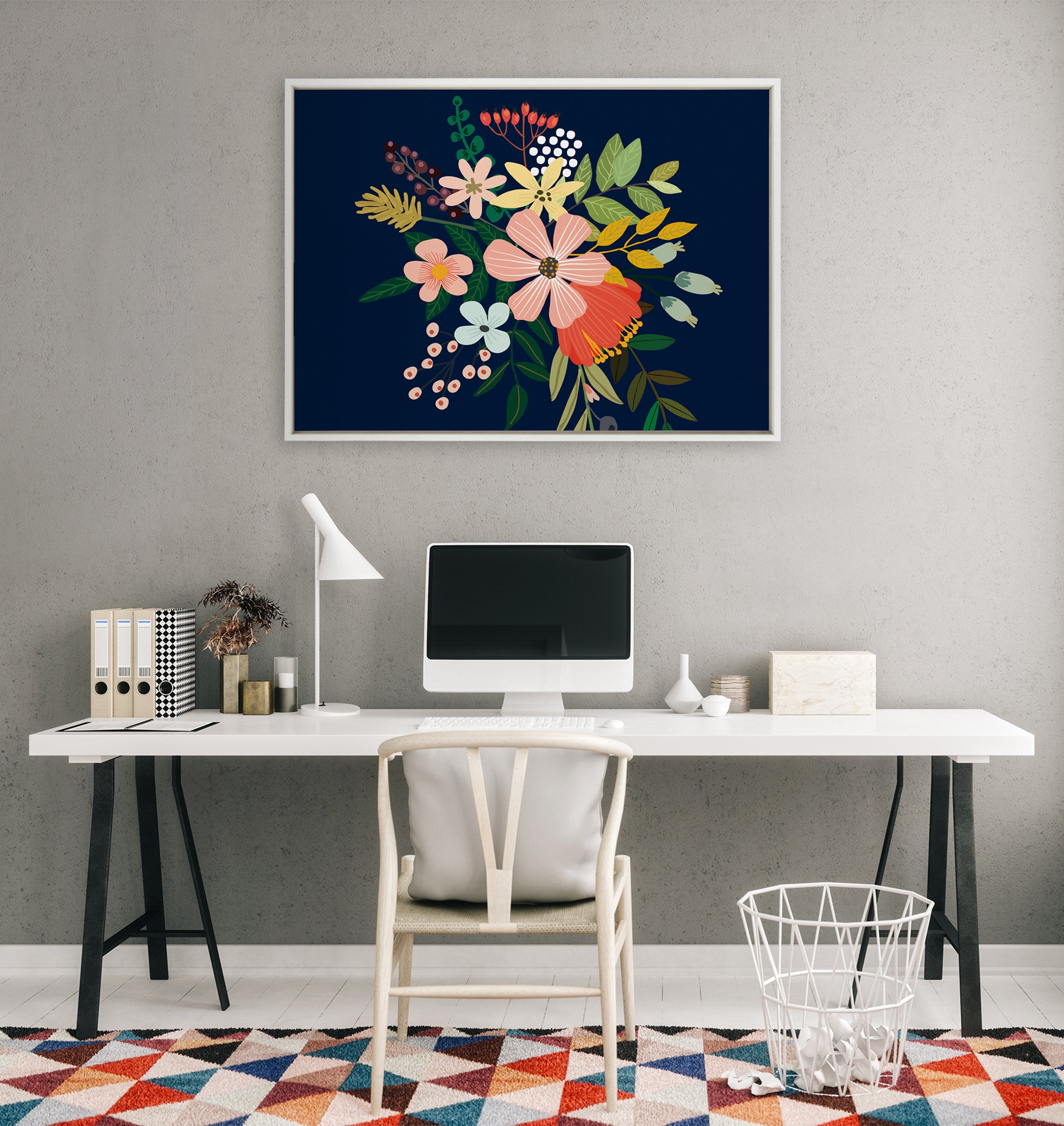 Sylvie Floralis C Framed Canvas
