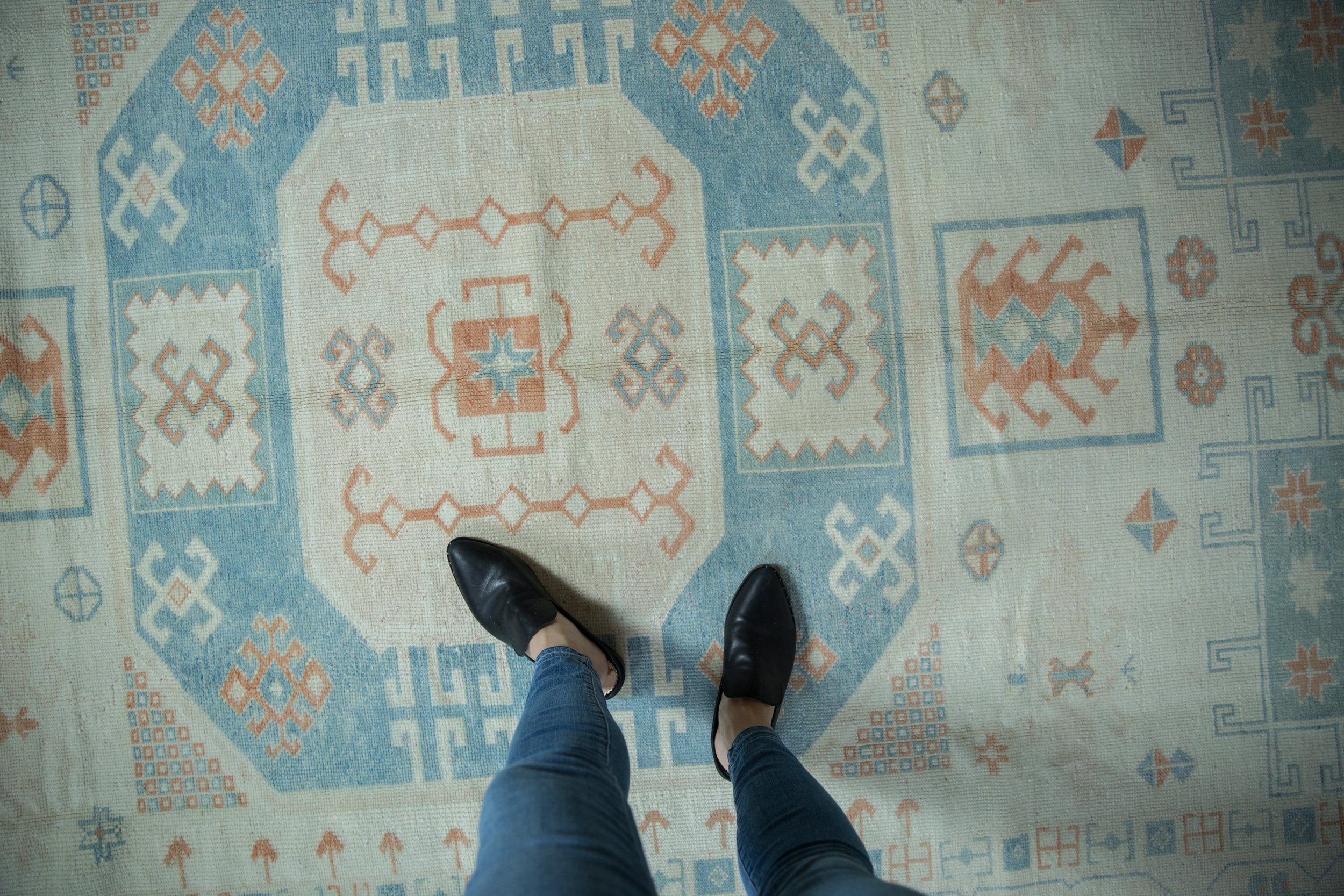 7x11.5 Vintage Distressed Oushak Carpet by Old New House® - product image 2 for Resin Society
