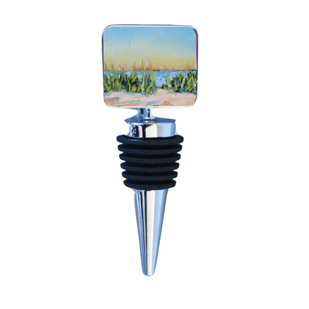 Wine Bottle Stopper featuring coastal scene artwork by Christi M.
Dreese