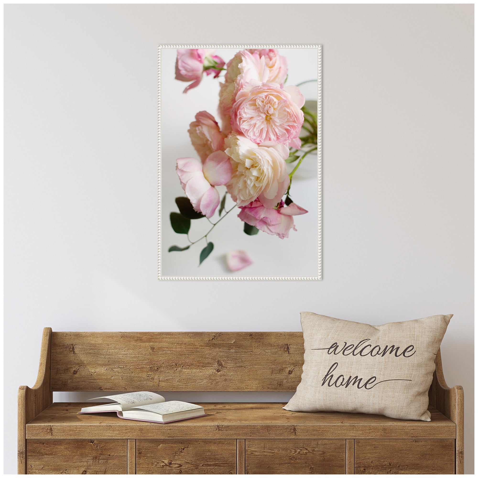 Sylvie Soft Pink Flower Bouquet Framed Canvas by Kristy Campbell