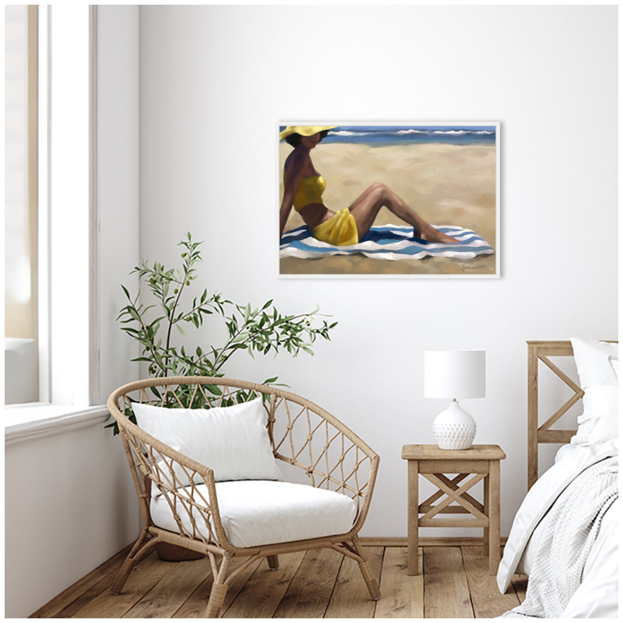 Sylvie Sunny Side Framed Canvas by Mary Sparrow