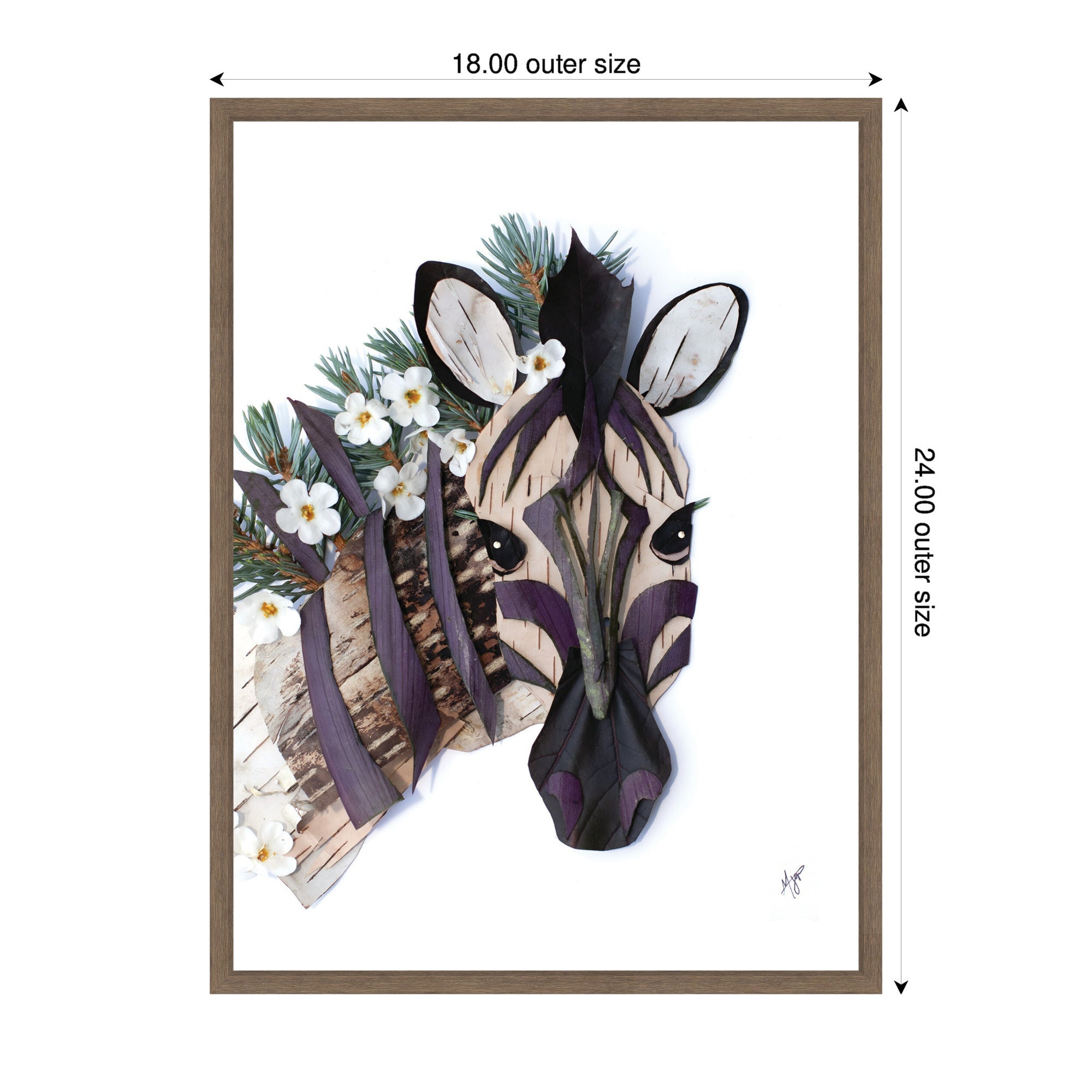 Zebra by Madeline Jeppesen Framed Canvas Wall Art Print