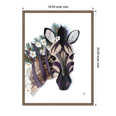 Zebra by Madeline Jeppesen Framed Canvas Wall Art Print