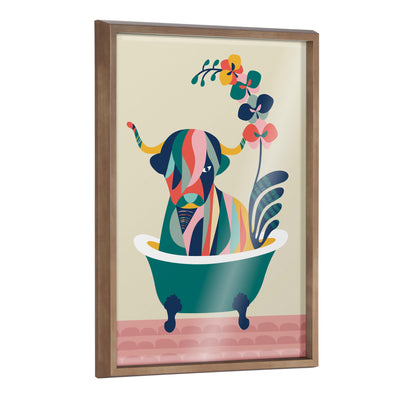 Blake Mid Century Modern Cow in Bathtub Framed Printed Glass by kateandlaurel - product image 10 for Resin Society