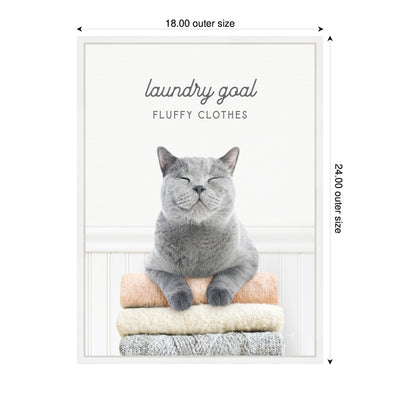 Sylvie Cat Laundry Goals Framed Canvas by Amy Peterson