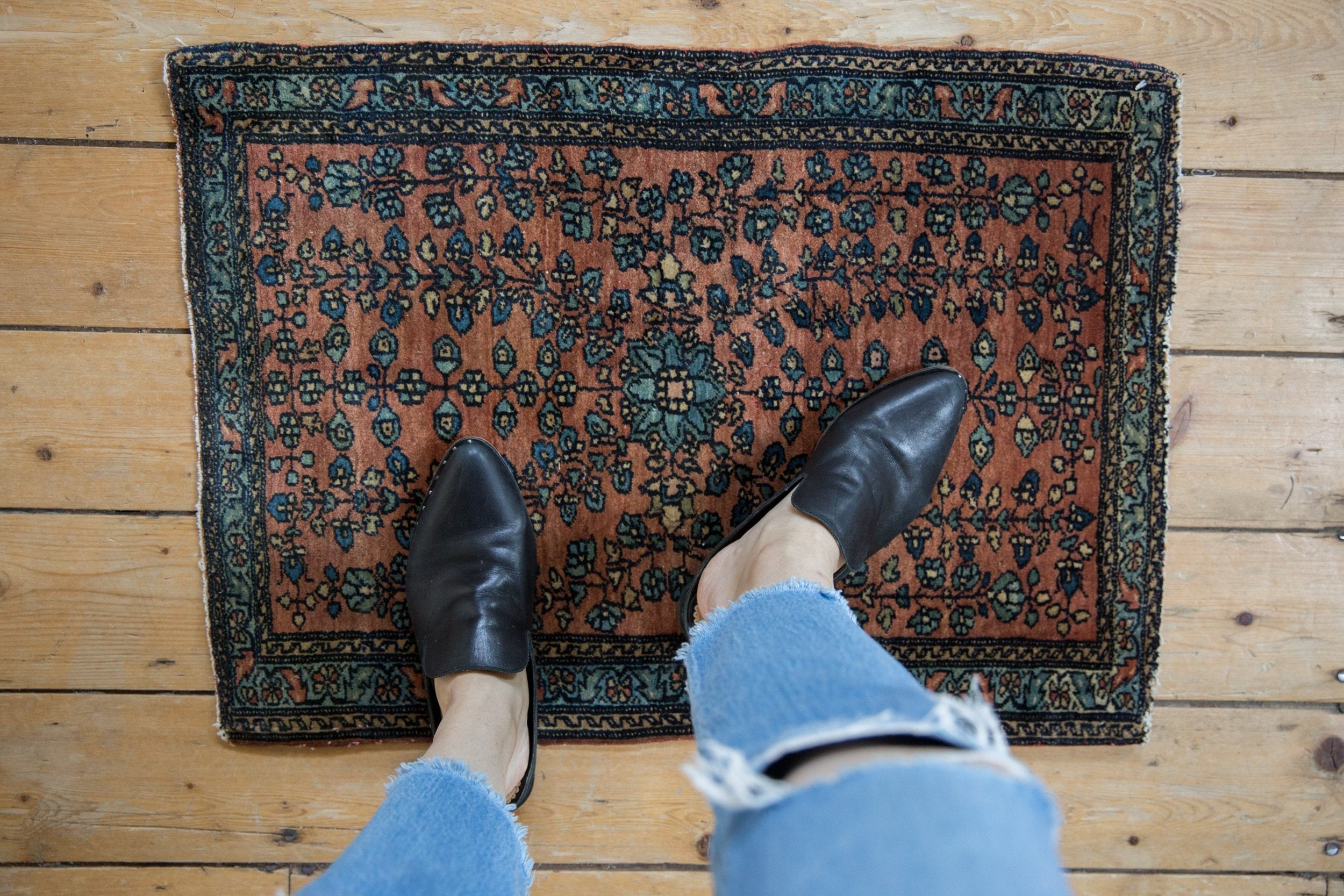 1.5x2.5 Vintage Fine Farahan Sarouk Rug Mat by Old New House® - product image 2 for Resin Society