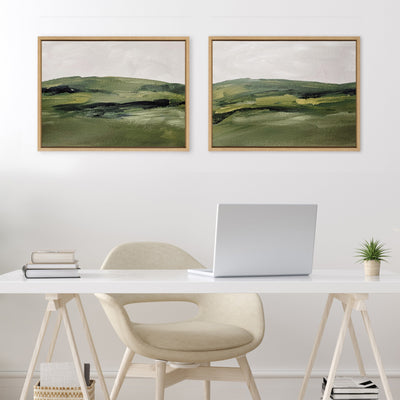 Sylvie Green Mountain Landscape I and II Framed Canvas Art Set by Amy Lighthall