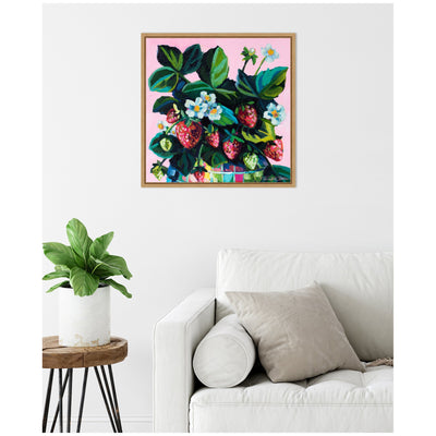 Sylvie Disco Berries Framed Canvas by Rachel Christopoulos