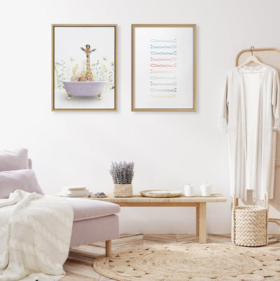 Sylvie Giraffe In Spring Bath Framed Canvas by kateandlaurel - product image 13 for Resin Society