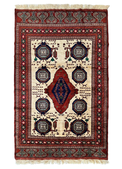 Hand-Knotted Afghani Kazak Wool Rug - 4'8" x 7'2" by Rugistan - main product image for Resin Society