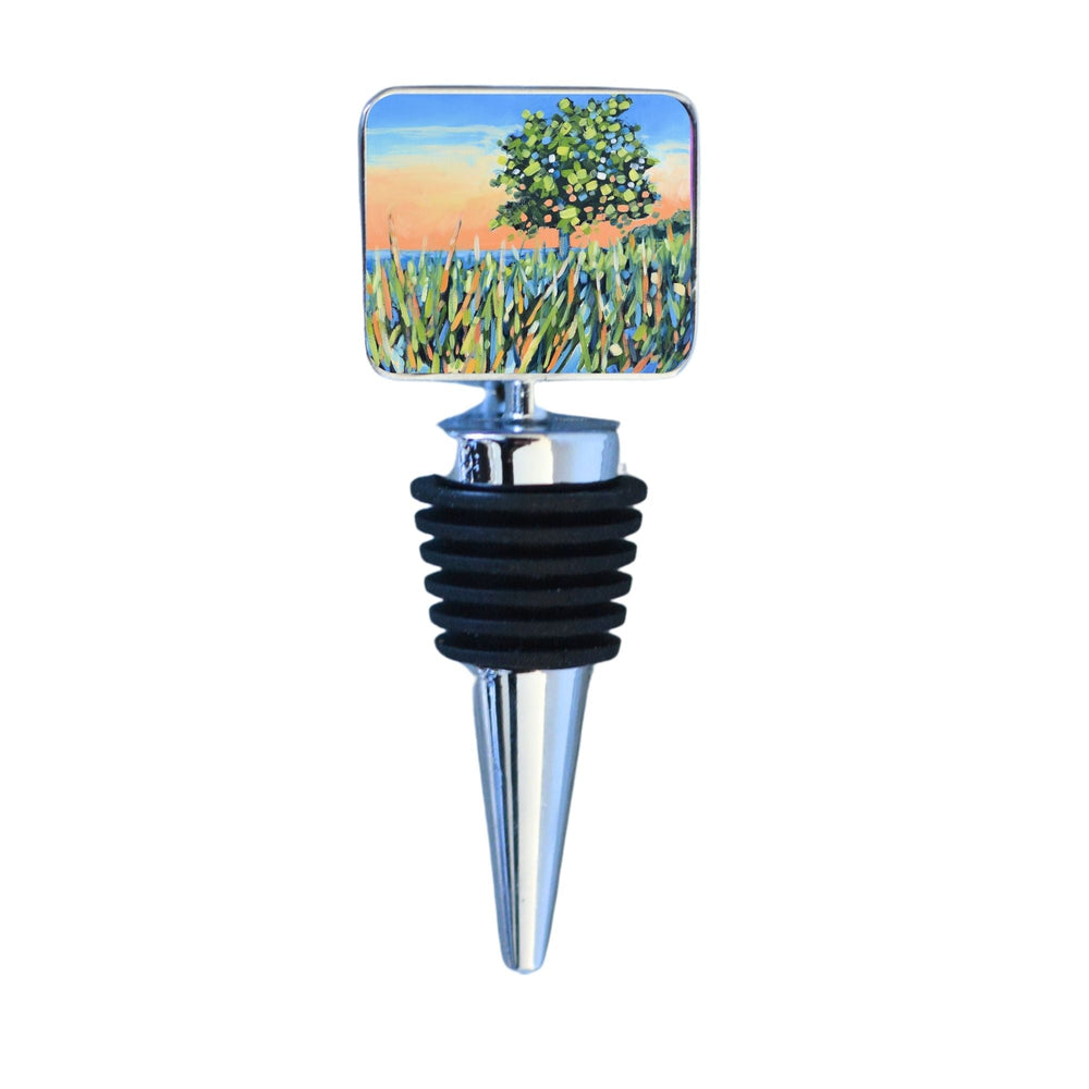 Wine Bottle Stopper featuring artistic coastal artwork by Christi M. Dreese