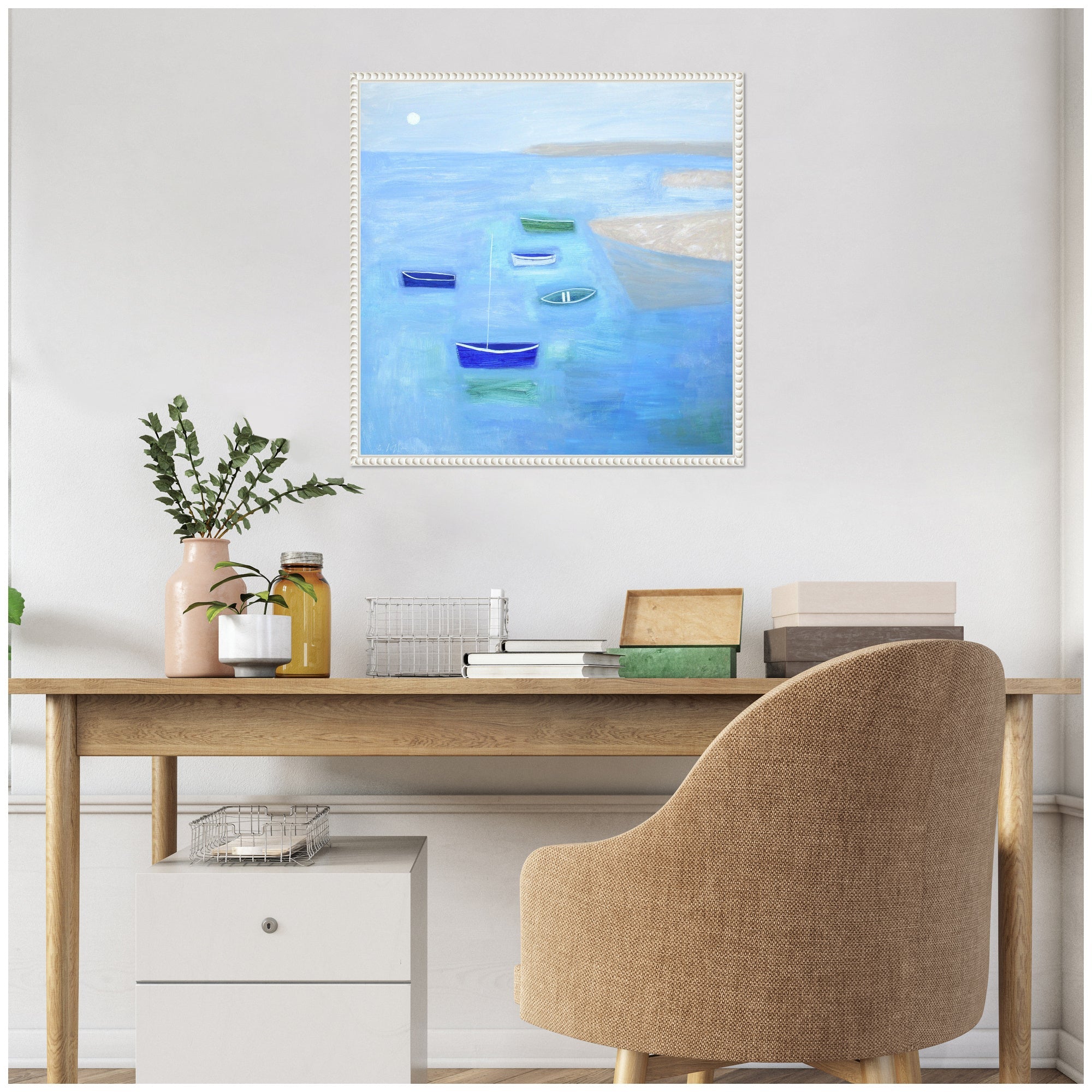 Sylvie Calm Waters Framed Canvas by Giuliana Lazzerini