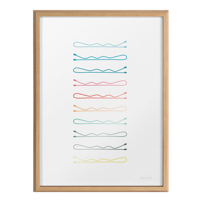 Blake Colorful Bobby Pins Framed Printed Glass by Leonora Jennifer by kateandlaurel - product image 2 for Resin Society