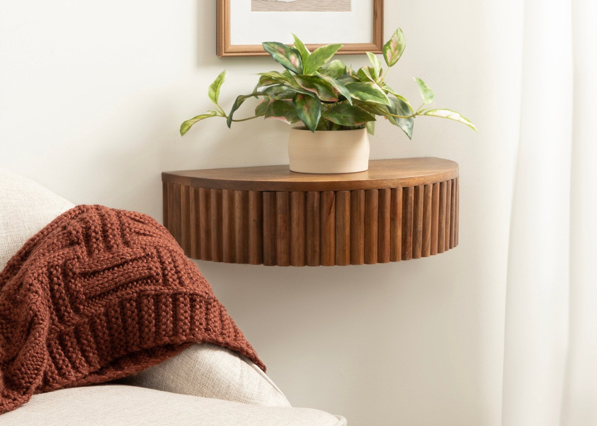 Reid Ribbed Floating Side Table