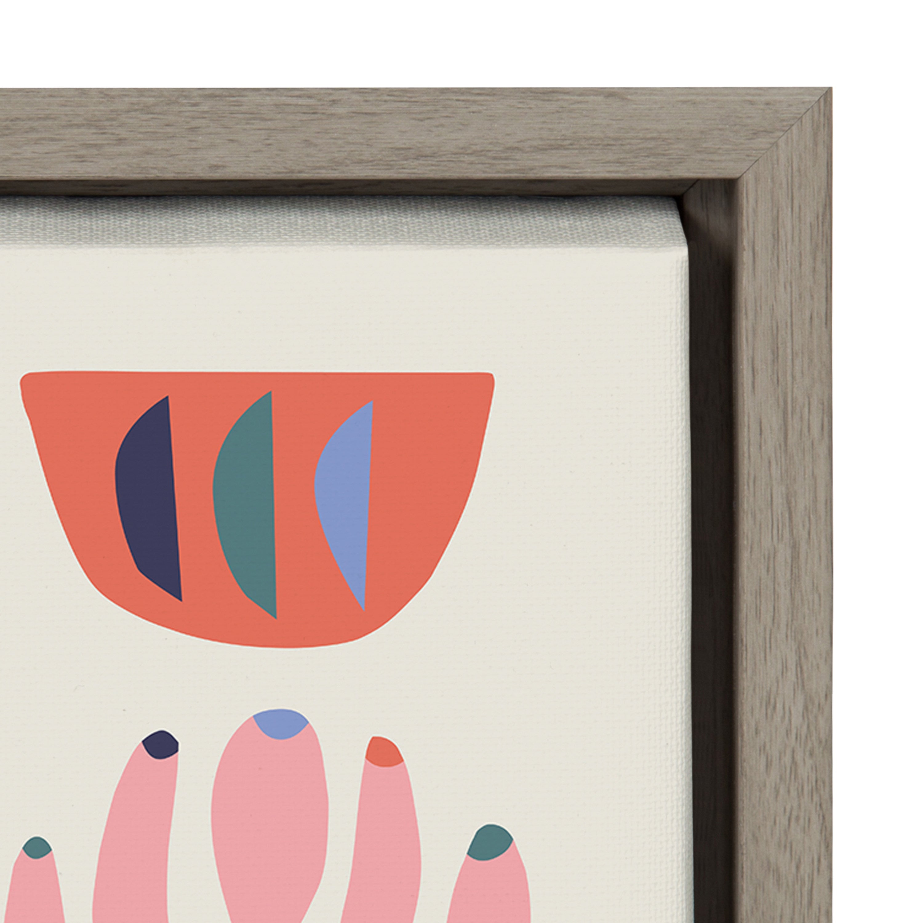 Sylvie Mid Century Succulents Framed Canvas