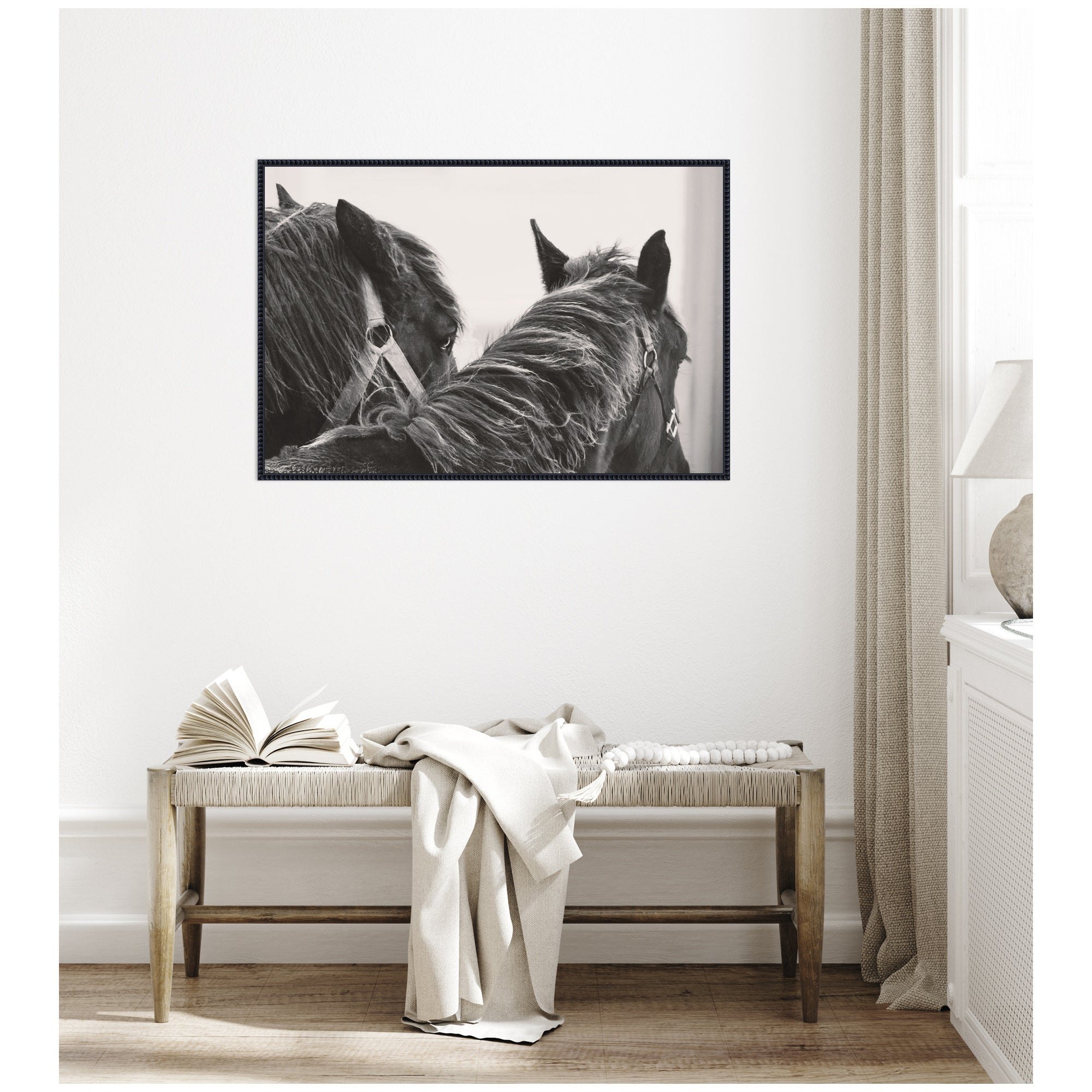 Black Horses by Emiko and Mark Franzen F2 Images Framed Canvas Wall Art Print