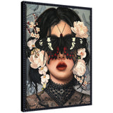 Framed canvas wall art print titled 'Whither Is Fled The Visionary Gleam Where Is It Now' by Charlotte Brindley in a modern dark gold Sylvie frame
