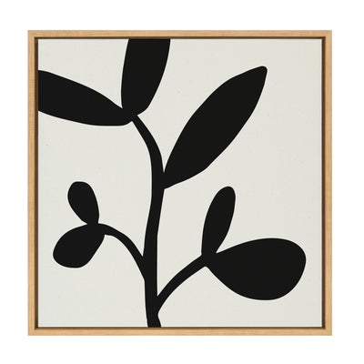 Sylvie Modern Botanical Neutral Abstract 2 Framed Canvas