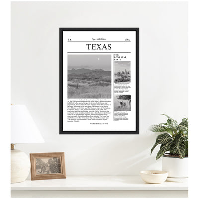 Texas Article by Megan Ryan Framed Canvas Wall Art Print