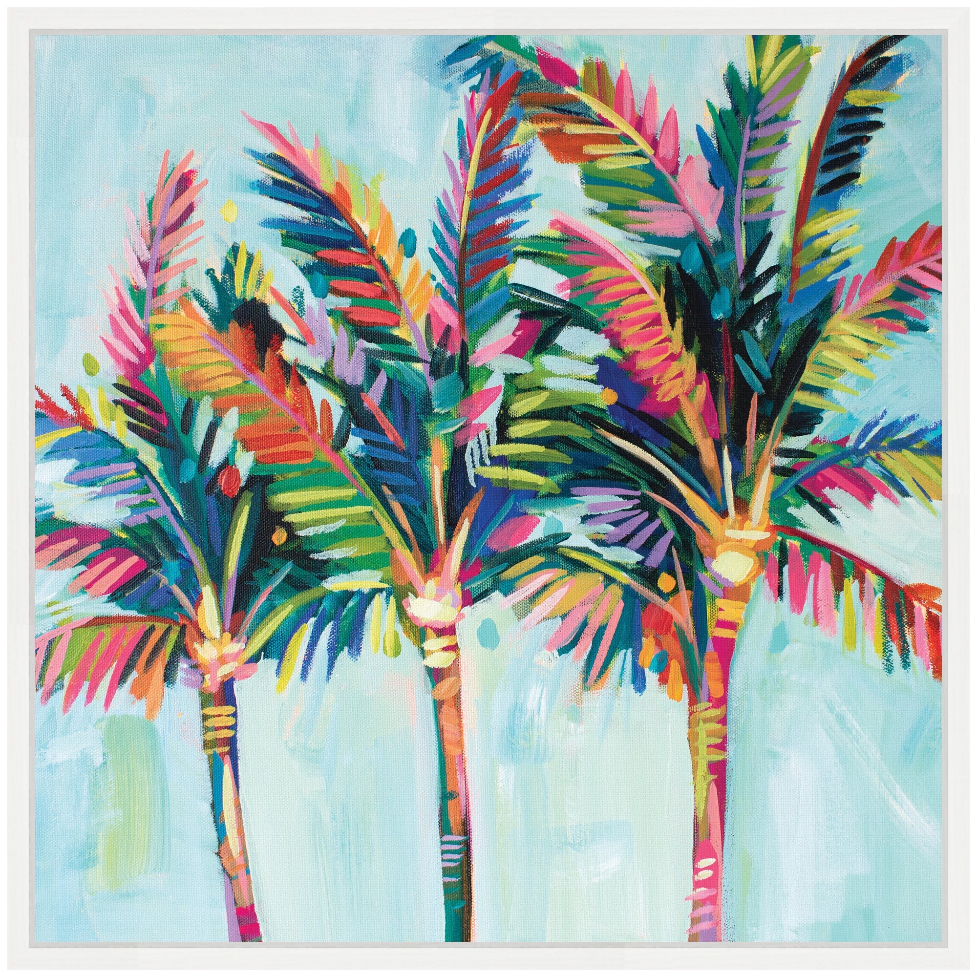 Sylvie Rainbow Coconuts Framed Canvas by Rachel Christopoulos