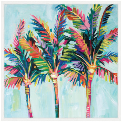 Sylvie Rainbow Coconuts Framed Canvas by Rachel Christopoulos