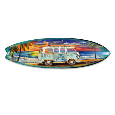 Surf Van at the Beach Surfboard Coastal Wall Art by G. DeBrekht