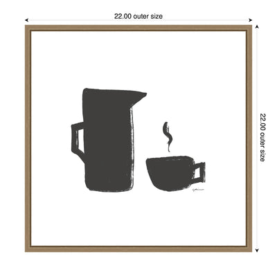 Coffee by Gabrielly Guedes Framed Canvas Wall Art Print