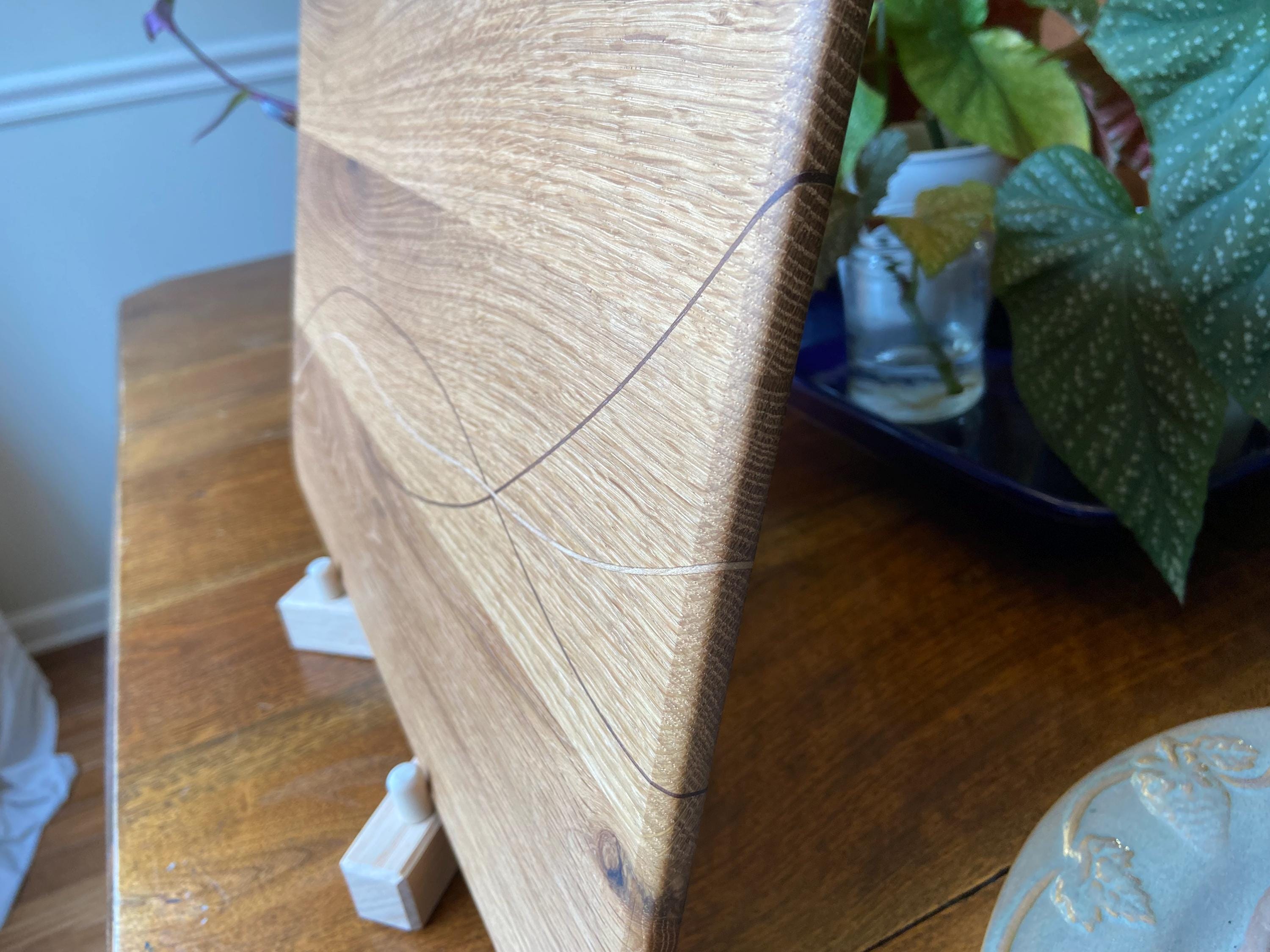 Handcrafted White Oak Charcuterie Board with Peruvian Walnut and Cherry decorative banding