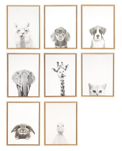 Sylvie Rabbit Framed Canvas by Simon Te of Tai Prints