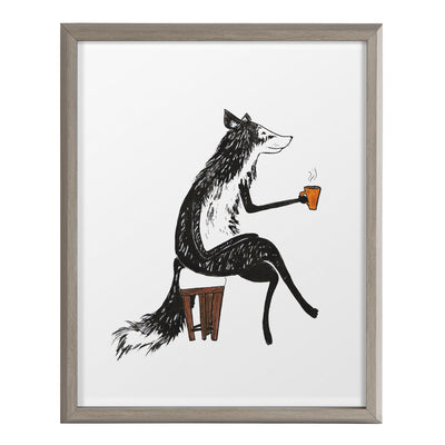 Blake Fox Orange Coffee Cup Framed Printed Glass by Viola Kreczmer by kateandlaurel - product image 2 for Resin Society